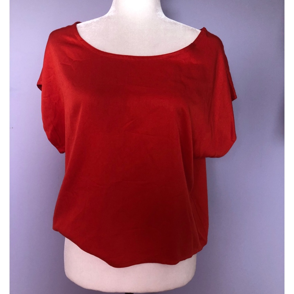 Cathy Hardwick vintage red/ orange blouse
